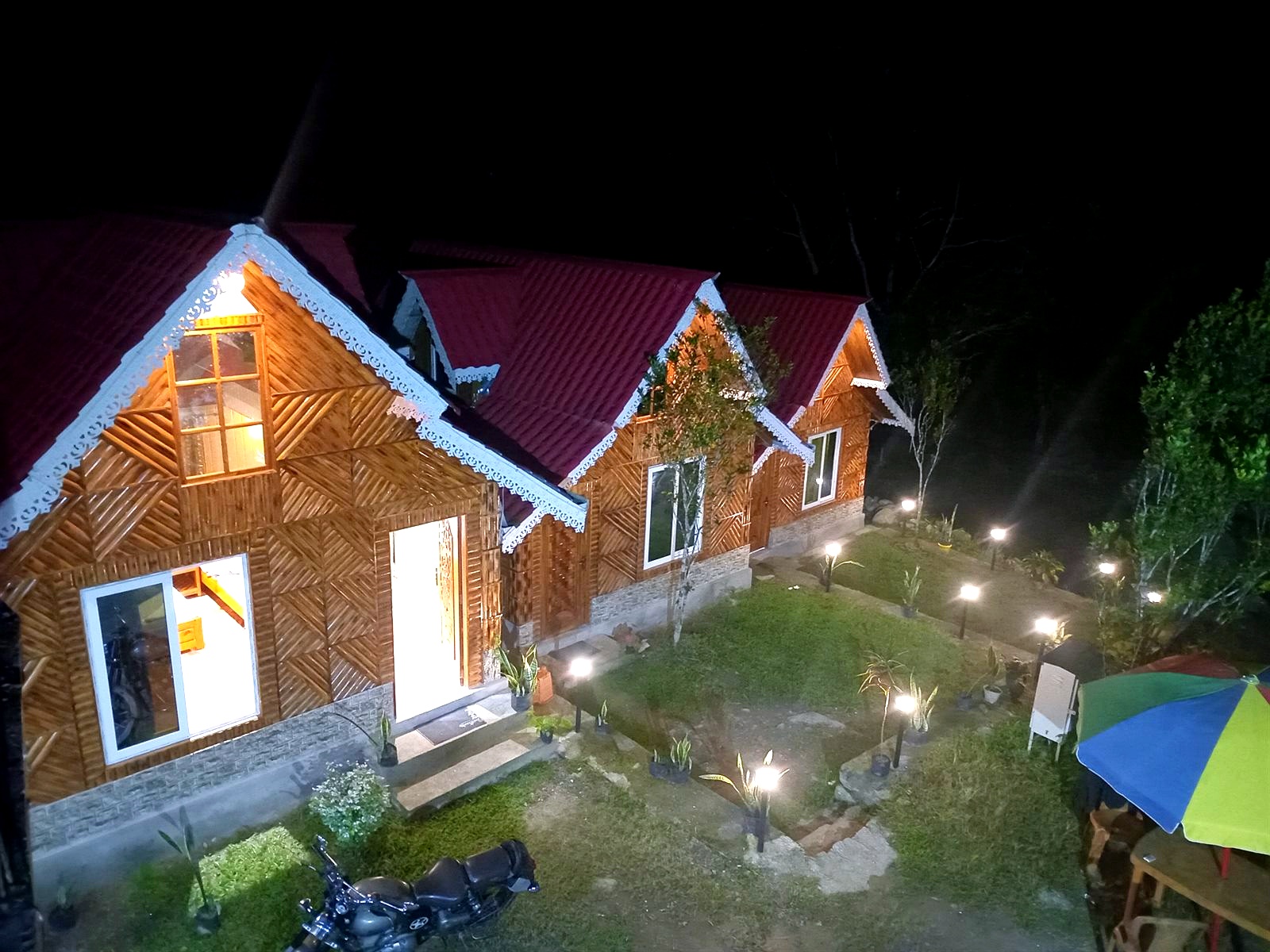 Warm Cottage Lighting at Night