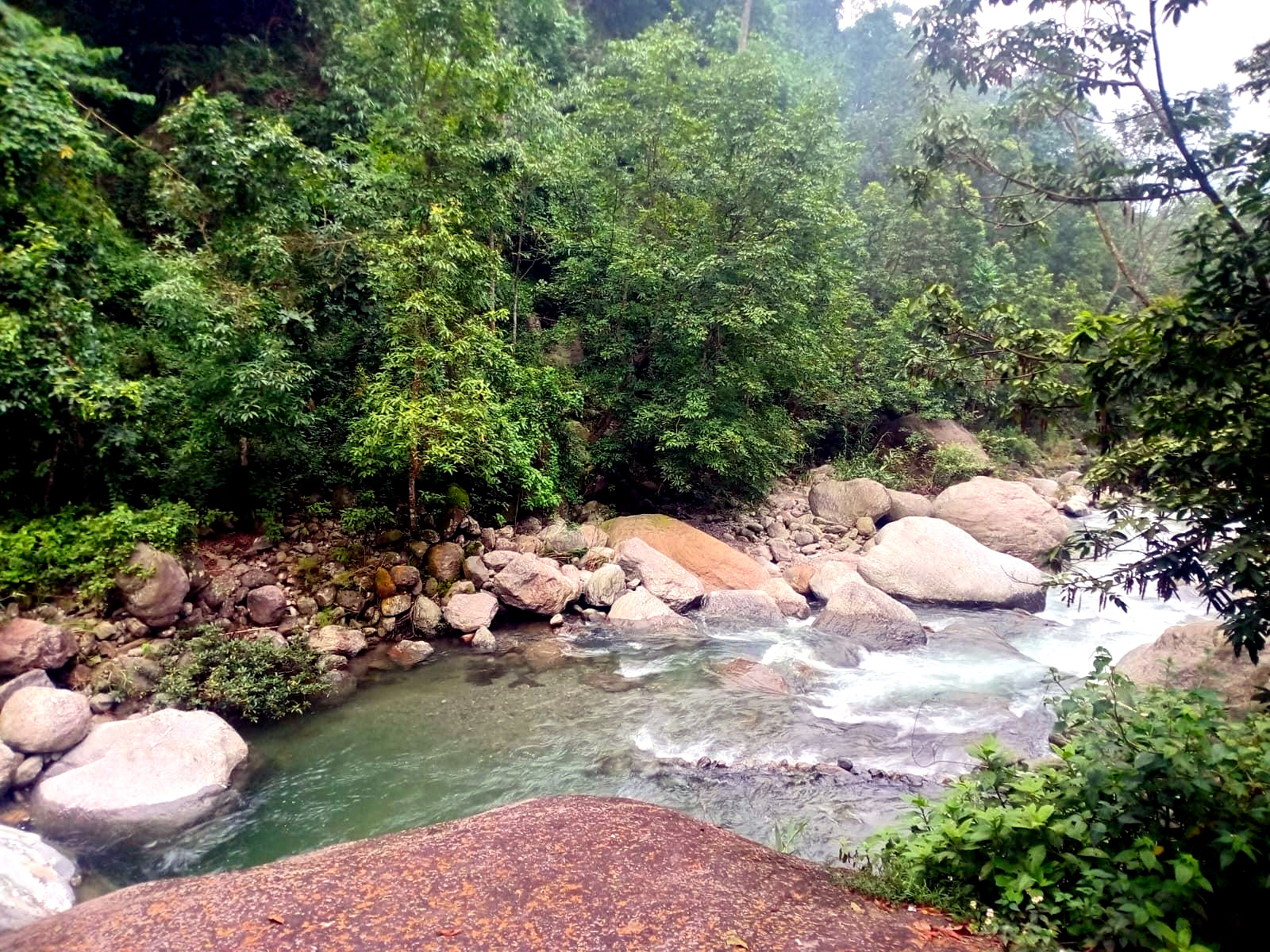 Clear River Stream Near Cottages